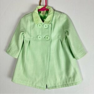 BABYSTYLE girls wool pea coat in mint green - size 18-24 m